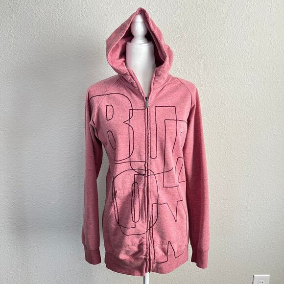 Burton Full Zip Hoodie Jacket Women's S Pink Logo Sweatshirt Outdoor Snowboard - Picture 1 of 7